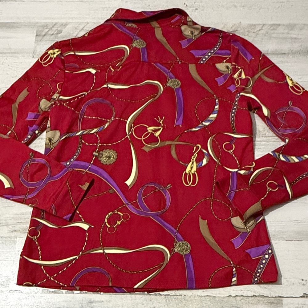 J. McLaughlin Betty Red Button Down Size Small - Picture 7 of 10